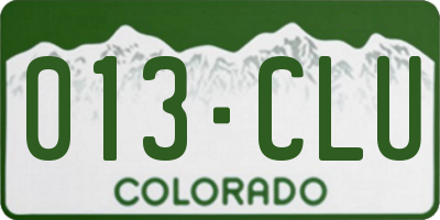 CO license plate 013CLU