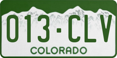 CO license plate 013CLV