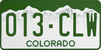 CO license plate 013CLW