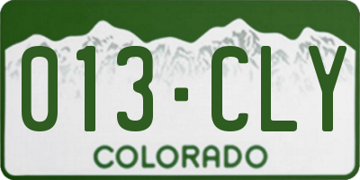 CO license plate 013CLY