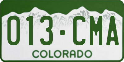 CO license plate 013CMA