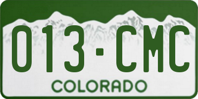 CO license plate 013CMC