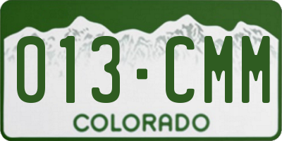 CO license plate 013CMM
