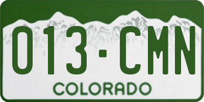 CO license plate 013CMN