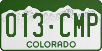 CO license plate 013CMP