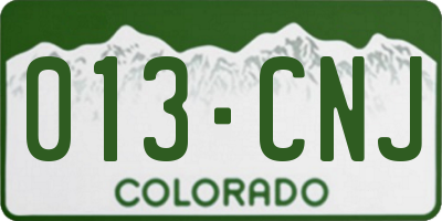 CO license plate 013CNJ