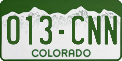CO license plate 013CNN
