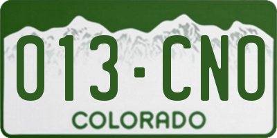 CO license plate 013CNO