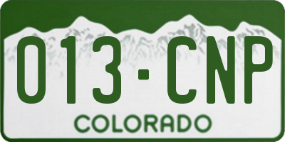 CO license plate 013CNP