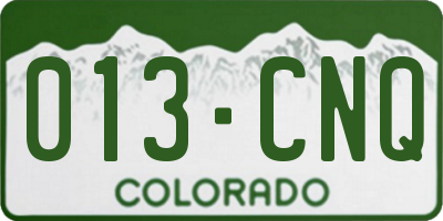 CO license plate 013CNQ