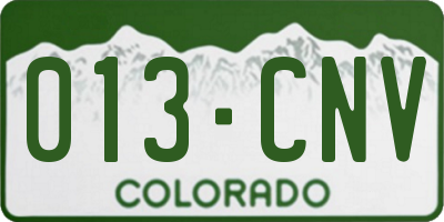 CO license plate 013CNV