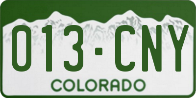CO license plate 013CNY