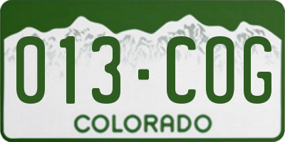 CO license plate 013COG