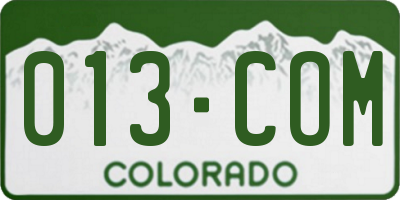 CO license plate 013COM