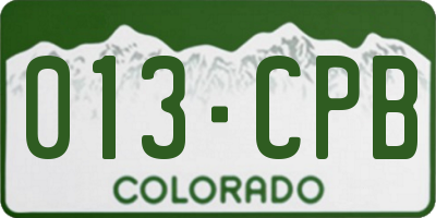 CO license plate 013CPB