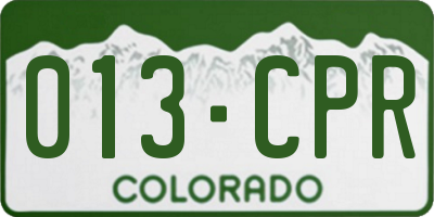 CO license plate 013CPR