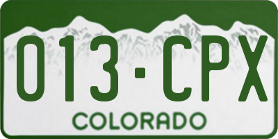 CO license plate 013CPX