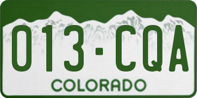 CO license plate 013CQA