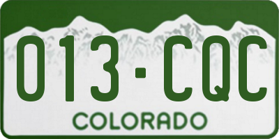 CO license plate 013CQC