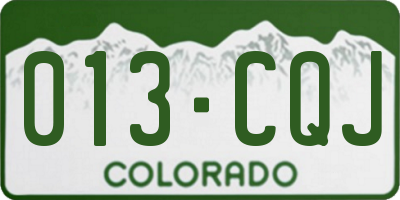 CO license plate 013CQJ
