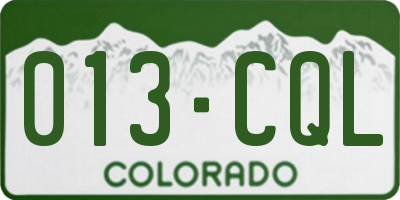 CO license plate 013CQL
