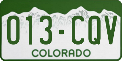 CO license plate 013CQV