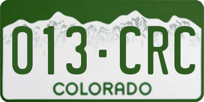 CO license plate 013CRC