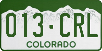 CO license plate 013CRL