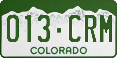 CO license plate 013CRM