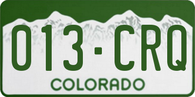 CO license plate 013CRQ