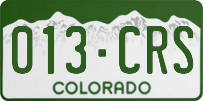 CO license plate 013CRS