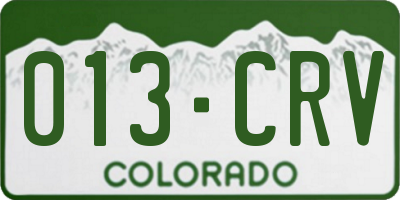 CO license plate 013CRV