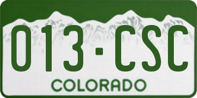 CO license plate 013CSC