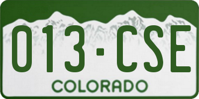 CO license plate 013CSE