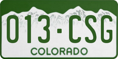 CO license plate 013CSG
