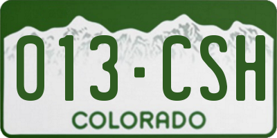 CO license plate 013CSH