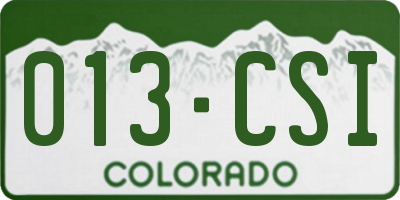 CO license plate 013CSI