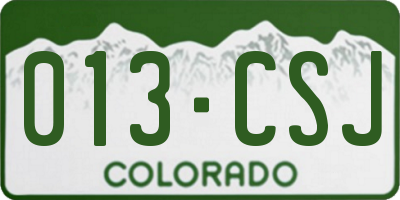 CO license plate 013CSJ