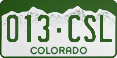 CO license plate 013CSL