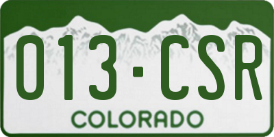 CO license plate 013CSR