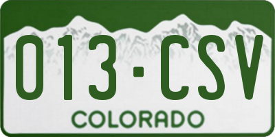CO license plate 013CSV