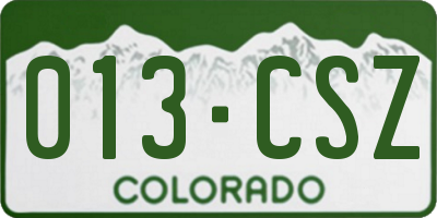 CO license plate 013CSZ