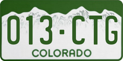 CO license plate 013CTG
