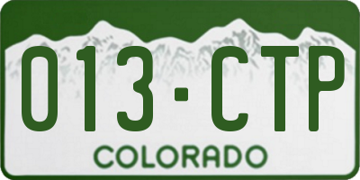 CO license plate 013CTP