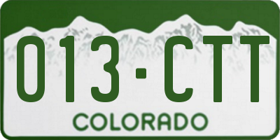 CO license plate 013CTT