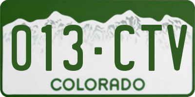 CO license plate 013CTV