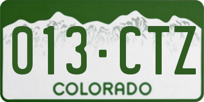 CO license plate 013CTZ