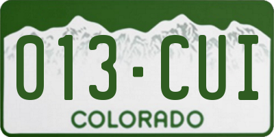 CO license plate 013CUI