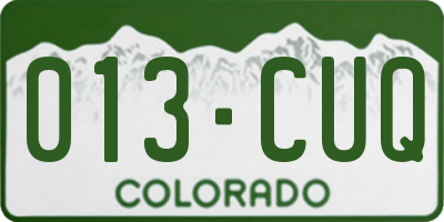 CO license plate 013CUQ
