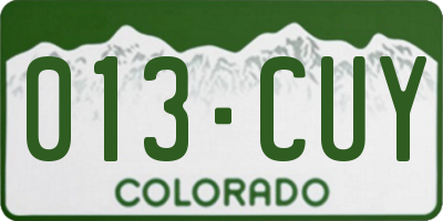 CO license plate 013CUY
